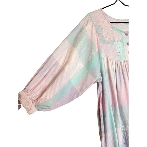 Vtg Nightgown Large Pastel Cotton Prairie Cottagecore Patchwork Dolly - Picture 7 of 16